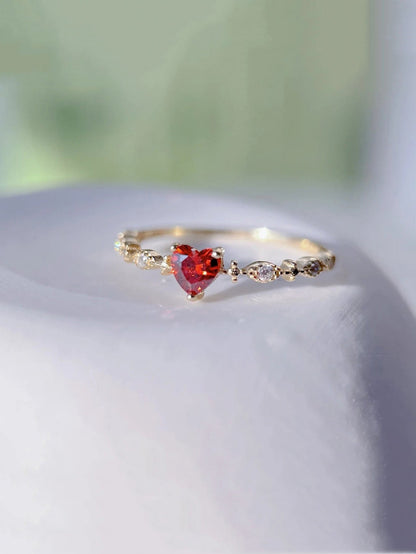 Tutaru - Cute Red Heart Ring