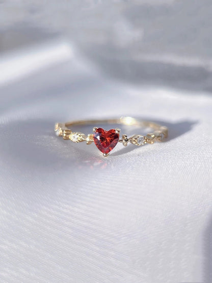 Tutaru - Cute Red Heart Ring