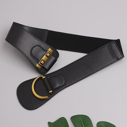 Tutaru - Big Gold Color Pin Buckle Waistband Female Waist Belt