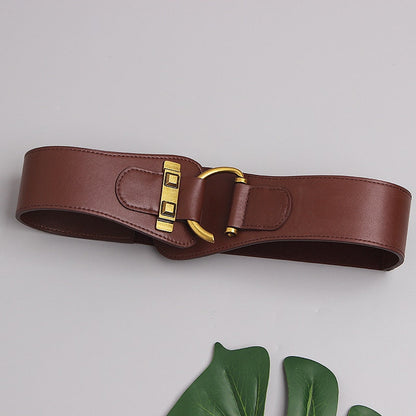 Tutaru - Big Gold Color Pin Buckle Waistband Female Waist Belt