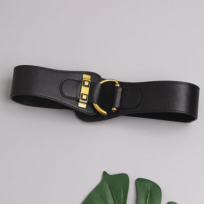 Tutaru - Big Gold Color Pin Buckle Waistband Female Waist Belt